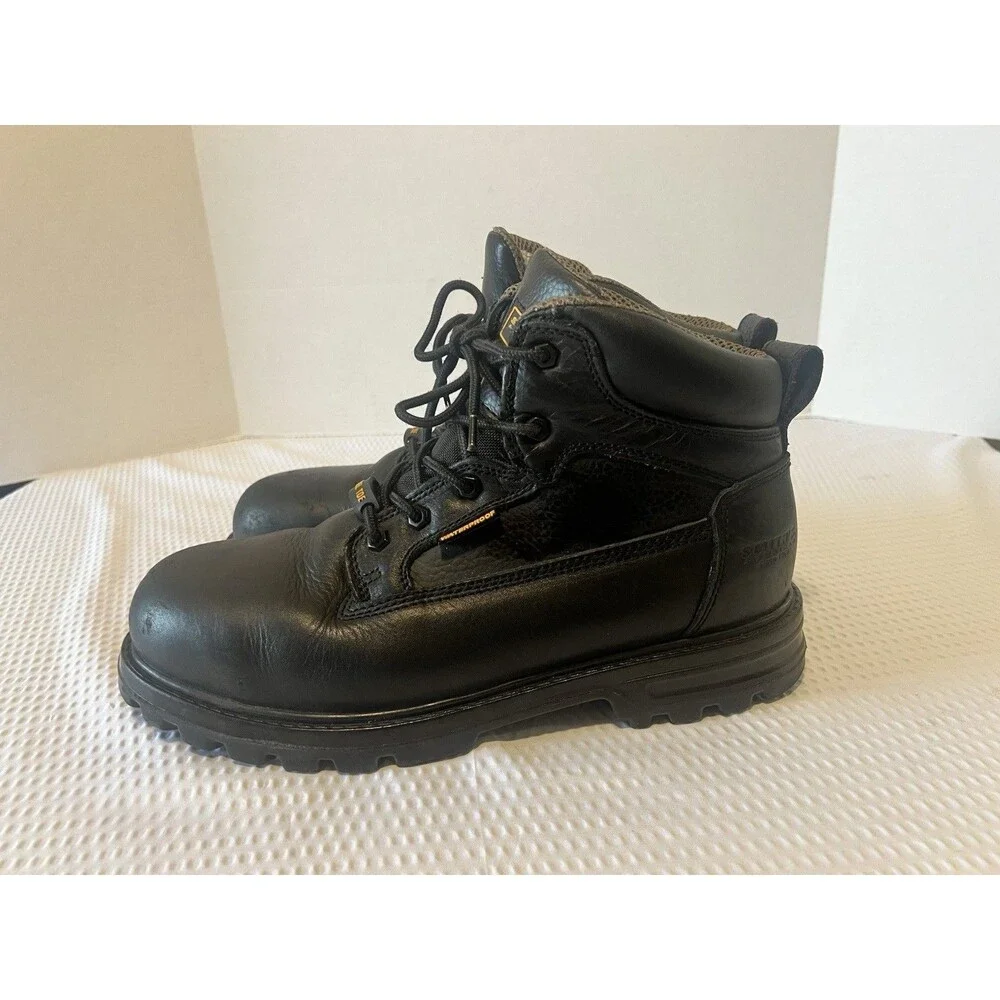 Men's Smith's American Steel Toe  Black Waterproof Work Boots, Size 12